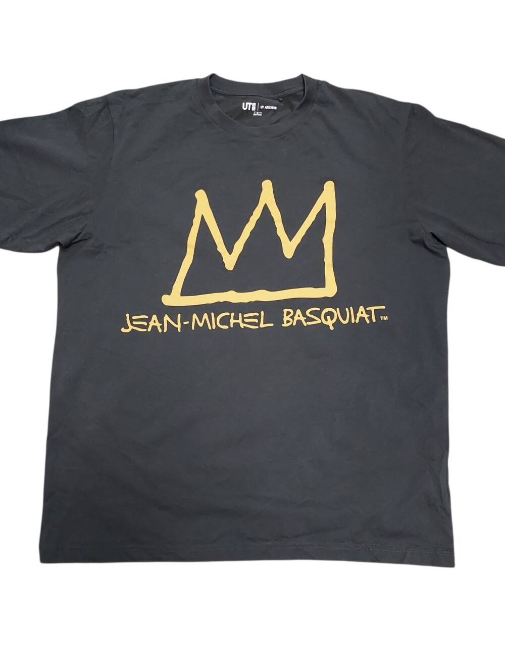 Uniqlo Basquiat Gray Tshirt Size Large Crown Logo Soft Cotton